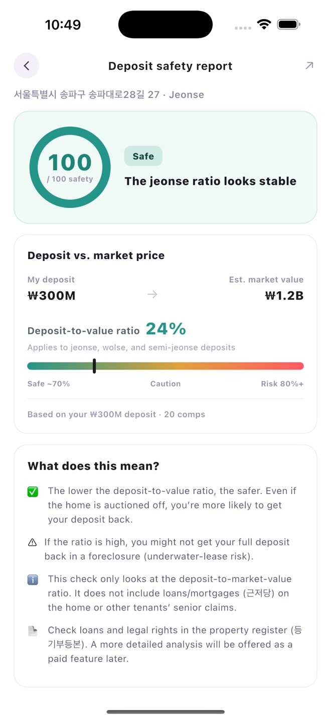 Deposit safety report